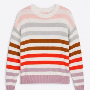 Colorful Striped Women's Crew Neck Sweater